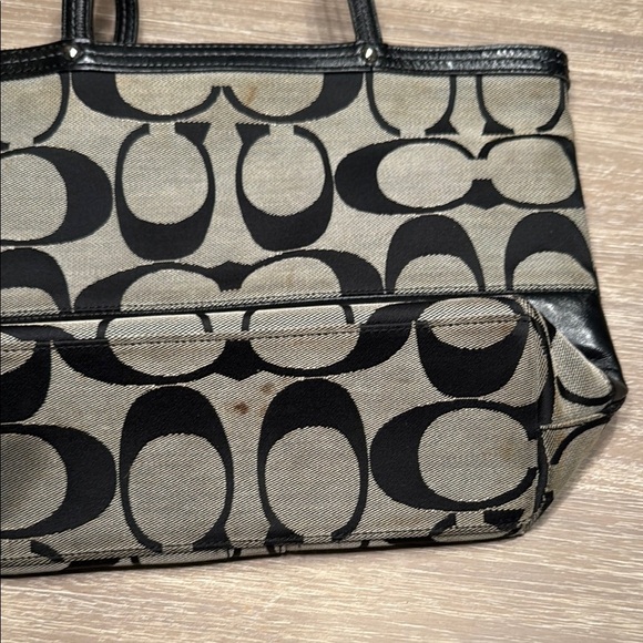 Coach Black and Gray Signature Tote Bag - Picture 7 of 8